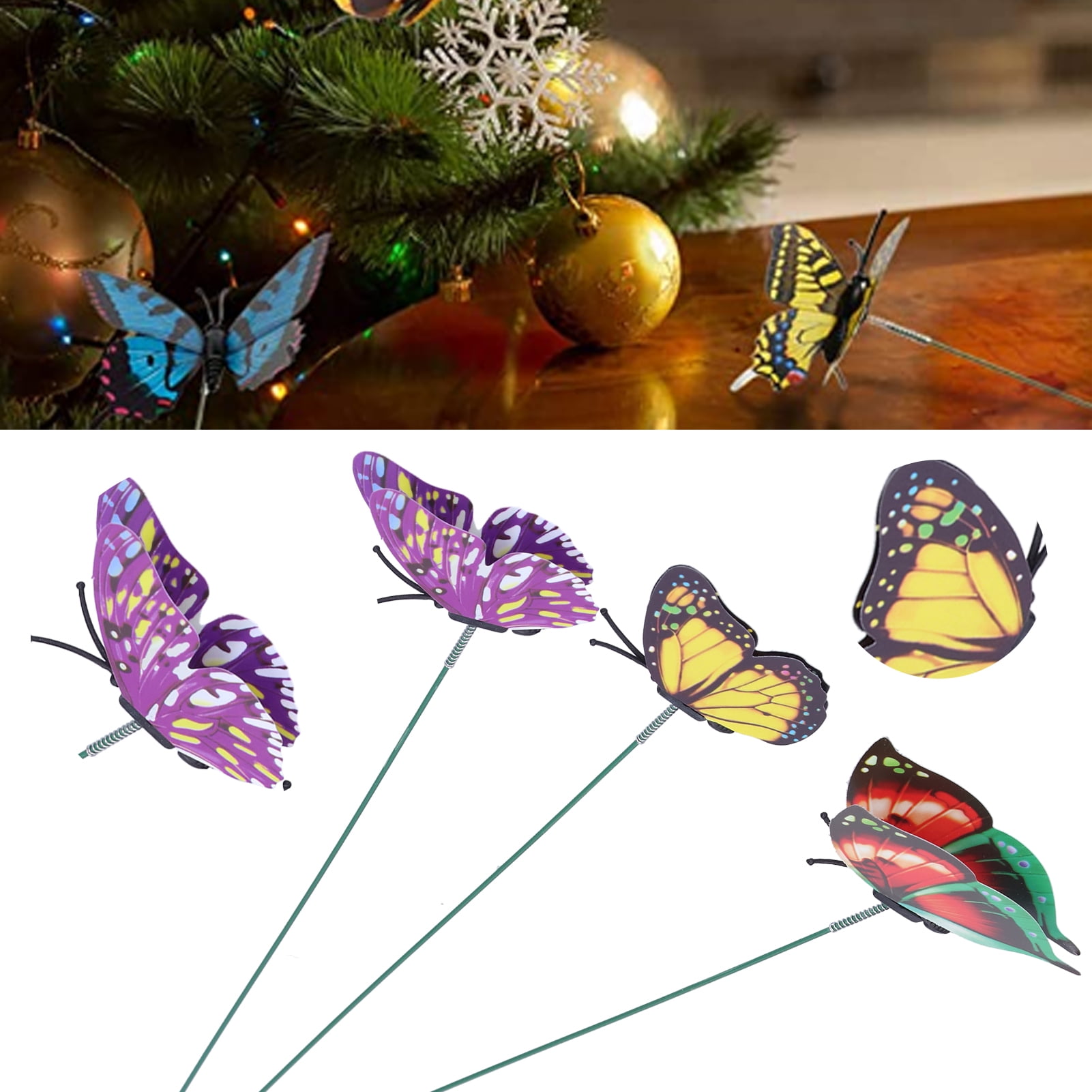 Piquets De Jardin Papillon En Acrylique – Décoration Extérieure Colorée, 22x30 Cm, Imperméable