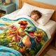 thumbnail image 5 of Cartoons Dinosaur Print Flannel Fleece Throw Blanket Soft Cozy Decorative Blanket For Home Bedroom Sofa, 5 of 6