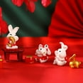 thumbnail image 2 of 2/3Pcs Rabbit Figures Vive Expression Décorative Résine Miniature Mignon Chinois Nouvel An Lapin Zodiaque Ornements pour le Bureau, 2 of 7