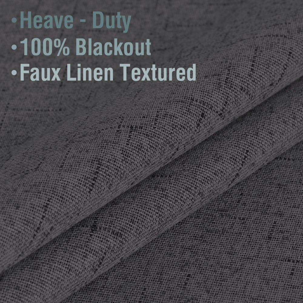 H.VERSAILTEX Gray Blackout Curtains 100% Black Out, 2 Panels Grommet Full Room Darkening Curtains & Drapes for Living Room, 52" x 72"