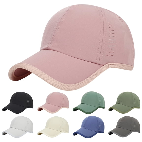 Unisex Quick Dry Baseball Cap, Solid Color Soft Sports Hat with Breathable Perforated Side Panels, Outdoor Sun Hat Adjustable Casual Cap for Running, Fishing, Hiking and Daily Wear