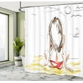 thumbnail image 5 of Ambesonne Holiday Shower Curtain, Sketch Beach Summer, 69"Wx84"L, Yellow White, 5 of 5
