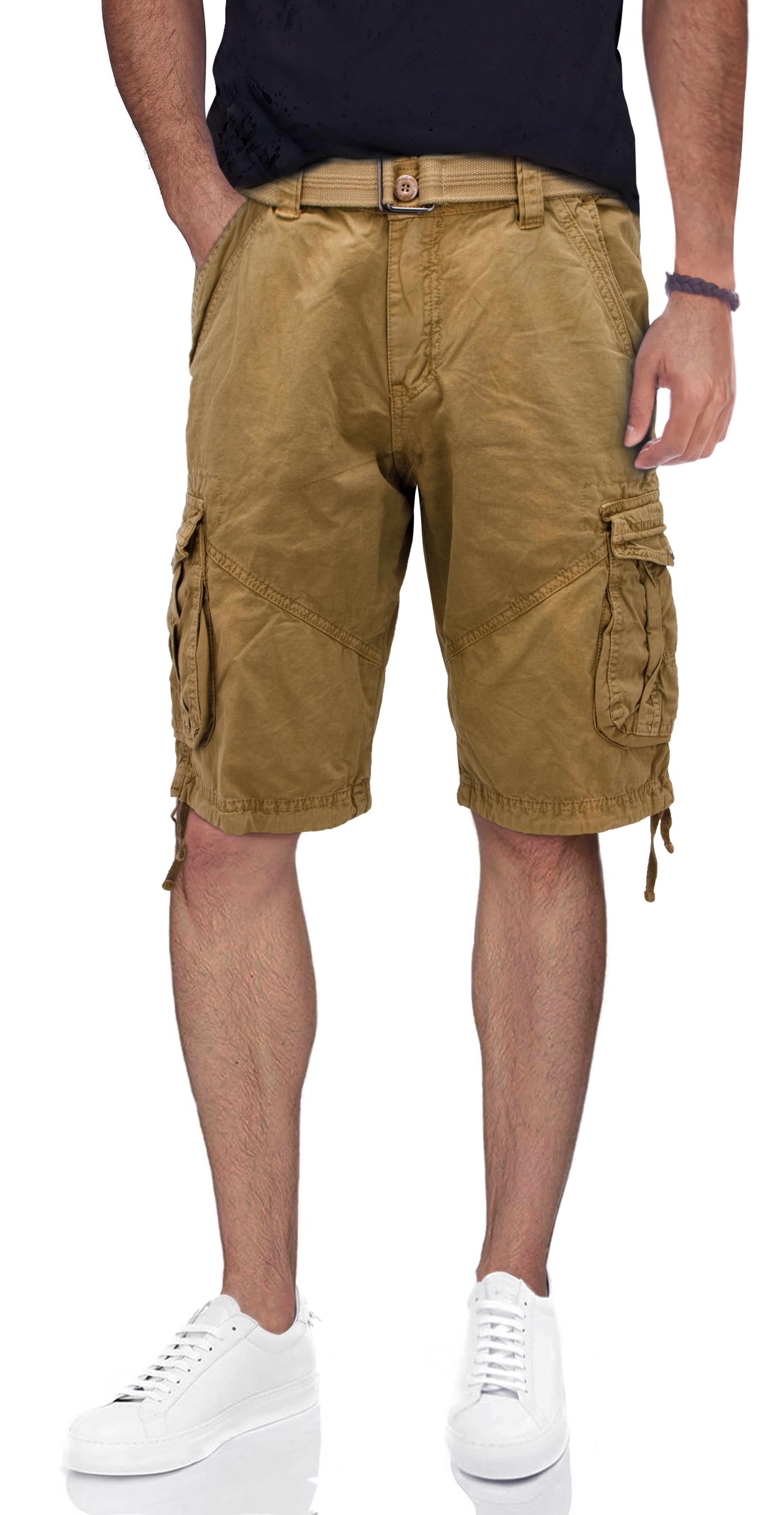 X RAY Mens Tactical Bermuda Cargo Shorts Camo and Solid Colors 12.5 Inseam Knee Length Classic Fit Multi Pocket 