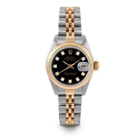 Pre Owned Rolex Datejust 6917 w/ Black Diamond Dial 26mm Ladies Watch (Certified & Warranty Included)