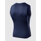 thumbnail image 2 of TFixol Camiseta sin mangas de compresión para hombre, chaleco sin mangas con cuello redondo, corte ajustado de secado rápido, 2 of 8