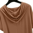 thumbnail image 5 of ManxiVoo Womens Thin Lightweight Sweatshirt Loose Fitting Short Sleeve T Shirt with Adjustable Drawstring Hood for Layering L Size Khaki, 5 of 8