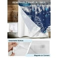 thumbnail image 3 of No Hook Navy Blue Christmas Shower Curtain with Snap in Liner Set, Snow Xmas Tree Balls Botanical Waterproof Fabric Bathroom Curtains with See Through Top Window, Hotel Style Small 36 x 72 Inch, 3 of 7