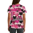 thumbnail image 3 of Valentines Day Scrub Tops Women Plus Size Casual Short Sleeve Cute Love Hearts Graphic Scrubs Hoilday V Neck Scrub Shirts Nursing Uniform Medical Nurse Workwear with Pockets Hot Pink L, 3 of 5