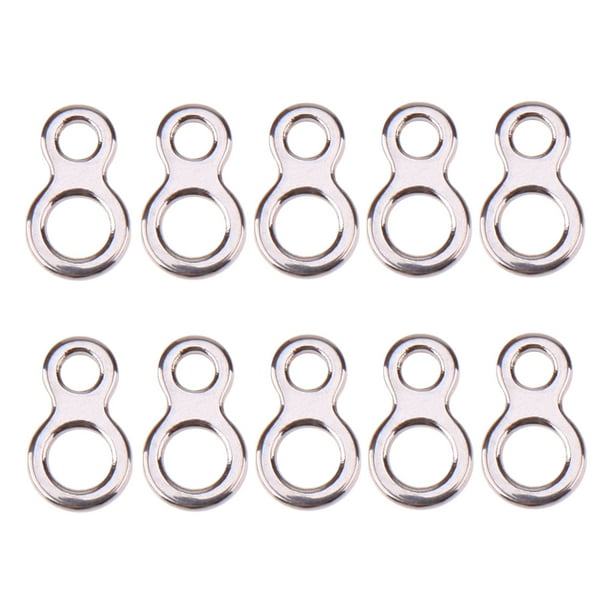 10 piezas pesca mariposa Jigging acero inoxidable figura 8 anillo sólido ayudar