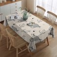 thumbnail image 2 of Beige Highland Cow Cactus Triangle Pattern Rectangle Tablecloth 60"x84",Waterproof Polyester Rectangle Table Cloth, Wipeable Spillproof Polyester Tablecloth for Dining, Camping, Indoor and Outdoor, 2 of 5