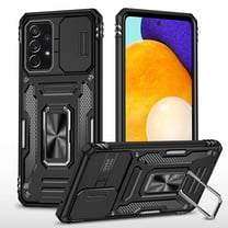 ELEHOLD Heavy Duty Rugged Case for Samsung Galaxy A53 5G Full Body Protection with Camera Lens Cover Magnetic Metal Ring Holder Kickstand Anti-Scratch Shockproof Case,Black