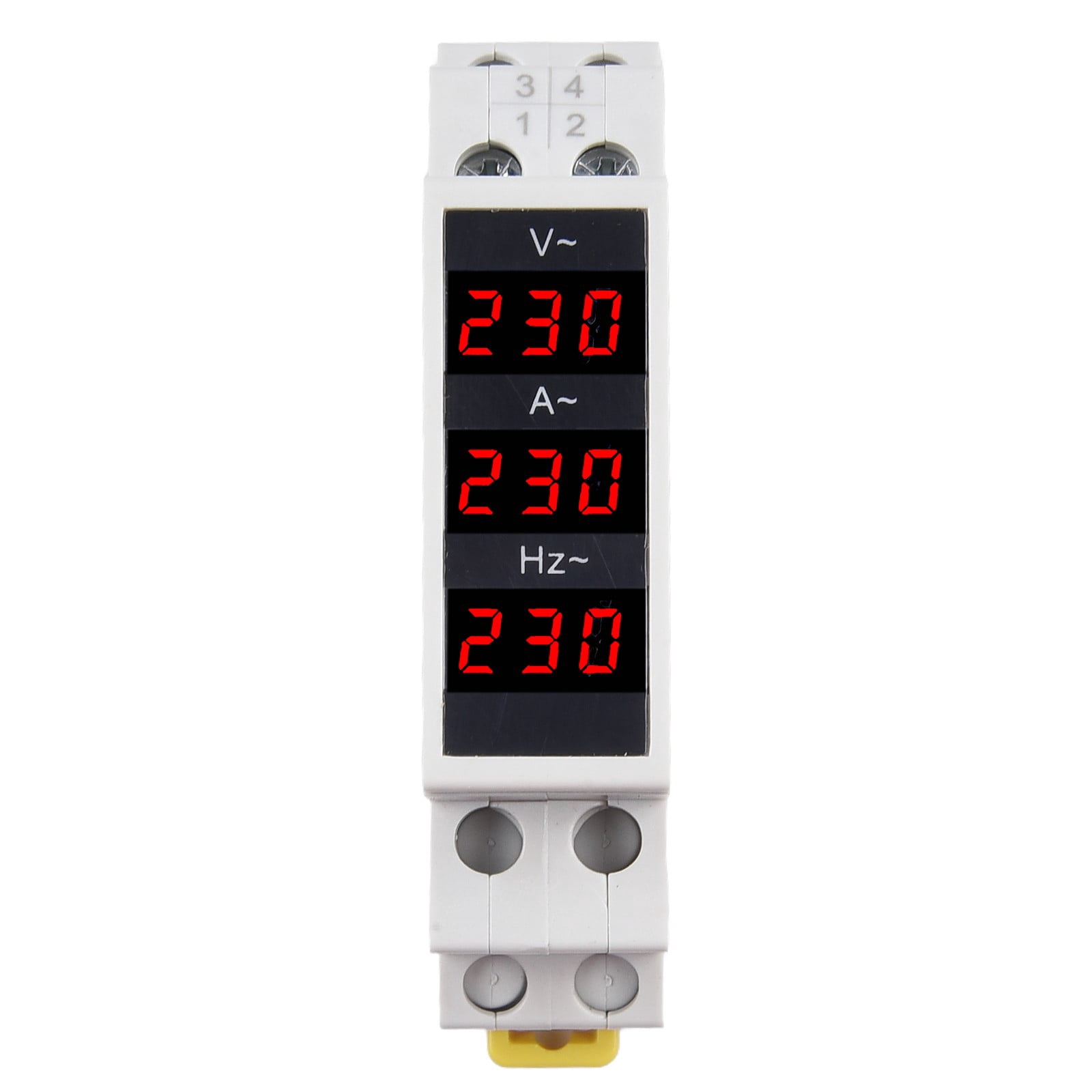 Girlsshop Din Rail Voltmeter Ammeter Hz Meter Ac80-500V Single Phase Modular Digital Meter
