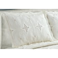 thumbnail image 3 of Marina Decoration Embroidered Stitching Coverlet Bedspread Ultra Soft Solid Bedding Summer Quilt Set with Quilted Sham, Cream Geometric Circles Pattern, 3 of 7