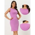 thumbnail image 2 of DARING DIVA Sleeveless Sheath Dress Boat Neck Casual Office Dresses XS Lavender, 2 of 6