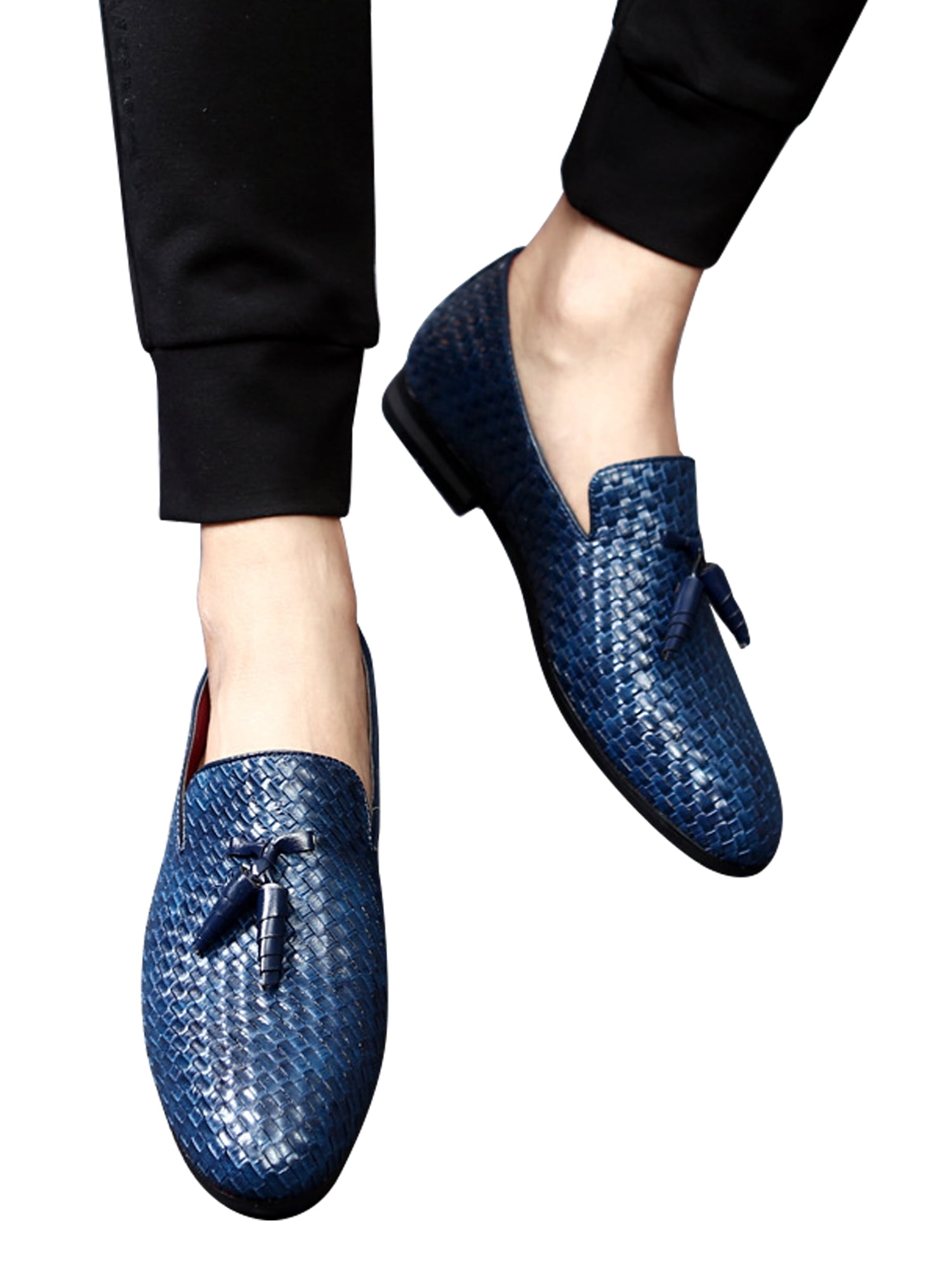 Penge gummi Mængde penge Kina Woobling Men's Gentleman Braided Loafers Leather Shoes Driving - Walmart.com