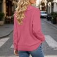 thumbnail image 5 of Yertdoel Women's Sweaters Solid Asymmetric Lapel Long Sleeve Knit Sweater Daily Stylish Casual Cozy Warm Pullover Tops, 5 of 6
