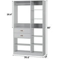 thumbnail image 7 of Homieasy 39.4'' W Closet System with Wooden Drawers and Hanging Rods, Grey, 7 of 7