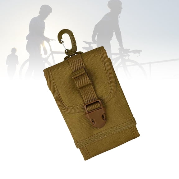 COSMOBETTY Multifunctional Waist Bag Mobile Phone Pouch Khaki Lightweight 1Pcs