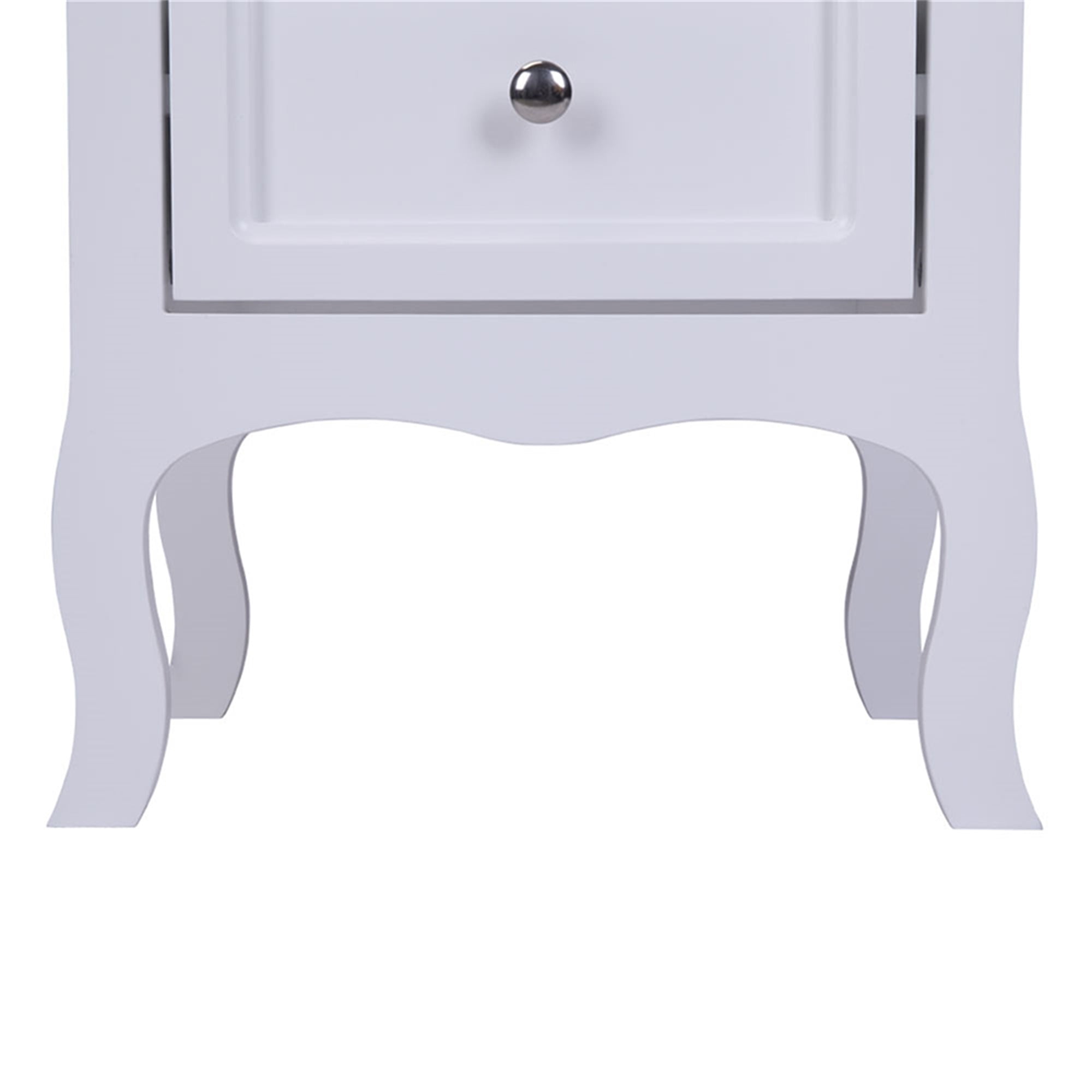 Kepooman 2pcs Two-Tier Nightstand, Bedside Table with Drawers for Bedroom, White