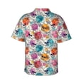 thumbnail image 3 of Balery Skulls and Roses Print Men's Hawaiian Shirts Short Sleeve Beach Shirt Relaxed Fit Vacation Button Down Shirts-X-Large, 3 of 9