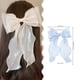 thumbnail image 4 of Pinzas grandes para el pelo con lazo para mujer, azules, de seda brillante, con lazo largo, lazos franceses para el pelo, accesorios para el pelo para niñas, 4 of 4