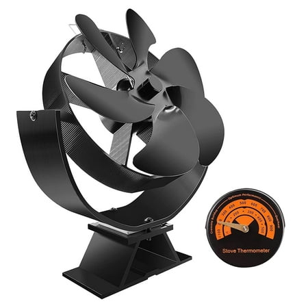 

6 Blades Fireplace Fan Heat Powered Stove Fan Heat Powered Fireplace Fan with Thermometer