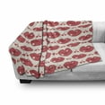 thumbnail image 3 of Kissing Soft Flannel Fleece Blanket, Love Themed Numerous Continuous Demonstration of Lip and Heart Motifs, Cozy Plush for Indoor and Outdoor Use, 70" x 90", Dark Coral and Champagne, by Ambesonne, 3 of 6