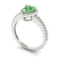 thumbnail image 2 of Solitaire with Accents Engagement Ring for Women - 0.755ct Simulated Green Diamond in 14K White Gold Promise Ring, 2 of 6