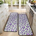 thumbnail image 4 of Kitchen Rugs Sets Of 2,Green and Purple Of Leopard Print Anti Fatigue Kitchen Mat Rugs Non Slip Washable,Decorative Kitchen Floor Mats for Kitchen,Sink,Laundry,17"x47"+17"x47", 4 of 5