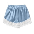 thumbnail image 6 of Sokhug Women's Sleep Shorts Satin Elastic Waist Lace Trim Lounge Shorts with Pockets Silky Nightwear Shorts, 6 of 6
