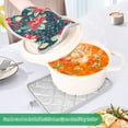 thumbnail image 3 of Yayeee Pot Holders Kitchen Heat Resistant with Pocket 7"x9.8" Cotton Oven Cooking Hot Pads, Christmas Themed Leaves, 3 of 7