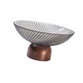 thumbnail image 4 of Frutero con pedestal, soporte para aperitivos, decoración, cuenco de vidrio, bandeja, cesta de frutas con pie para centro de mesa, regalo de inaugurac Gris, 4 of 9