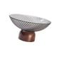 thumbnail image 4 of Frutero con pedestal, soporte para aperitivos, decoración, cuenco de vidrio, bandeja, cesta de frutas con pie para centro de mesa, regalo de inaugurac Gris, 4 of 9