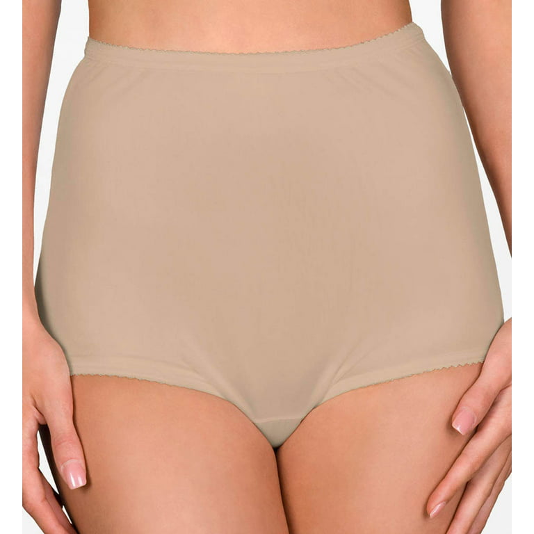 Women's Shadowline 17042X Plus Nylon Classics Brief Panty - 3 Pack  (Nude/Ivory/White 9) 