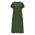 thumbnail image 6 of Summer Fashion Dresses for Women Plus Size Solid Color Short-sleeved V-neck Casual Price Reduction Alert:50% Off!, 6 of 7