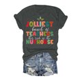 thumbnail image 2 of TSADFHJI Chemises de Noël pour Femmes Plus Décontracté Ample Col Rond Imprimé de Noël Manches Courtes Tee Festif Top de Vacances m Gris, 2 of 4