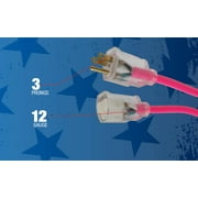 Southwire 2578SW000A 12/3 50' Neon Pink All Purpose Extension Cord