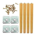 thumbnail image 3 of 4 patas de madera para muebles con tornillos de montaje de repuesto de fácil instalación. 50 centímetros, 3 of 9