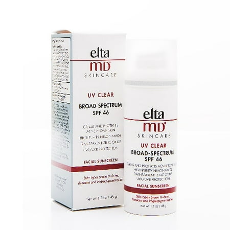 EltaMD UV Clear Broad-Spectrum SPF 46 Facial Sunscreen, 48 g / 1.7 oz Pack of