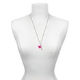 thumbnail image 3 of Delight Jewelry Silvertone Hot Pink Heart with Nurse Hat Silvertone Live the Life You Have Imagined Bar Charm Necklace, 23", 3 of 4
