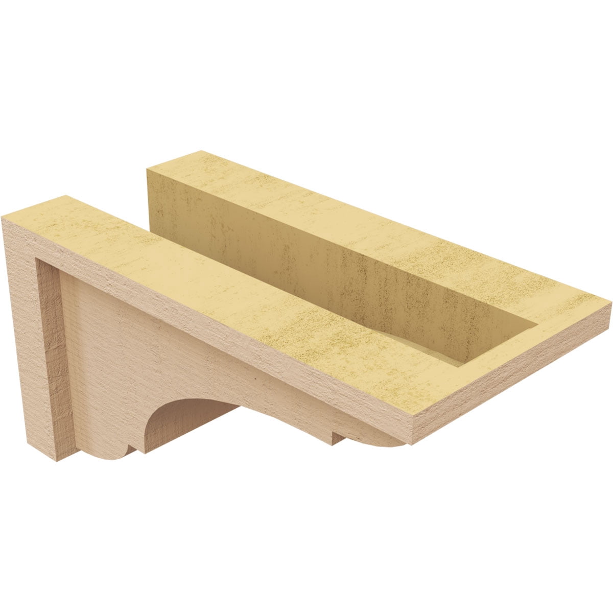 5"W x 10"D x 5"H Wide Bryant Rough Cedar Woodgrain TimberThane Corbel, Primed Tan