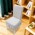 thumbnail image 4 of Iumwxz Chair Cover, 360 Degree Full Surround Design with Ruffled Skirt Hem, Upgraded Thickened Knitted Polyester Fabric for Soft Feel and Durability,Elasticity for Snug Fit on Various Chairs, 4 of 6