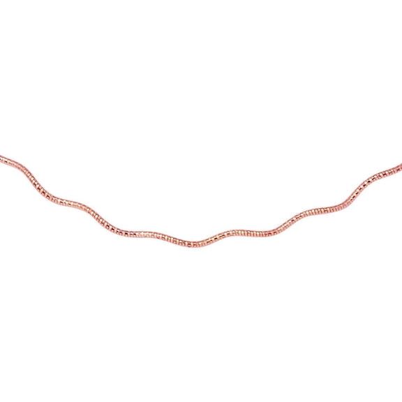 Rose Gold Plated 925 Sterling Silver Wave Omega Chain 1.3mm Made in Italy 18" Jewelry Female Unisex