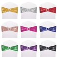 25/50pcs Spandex Sequin Chair Sashes Stretch Chair Ties Bows With