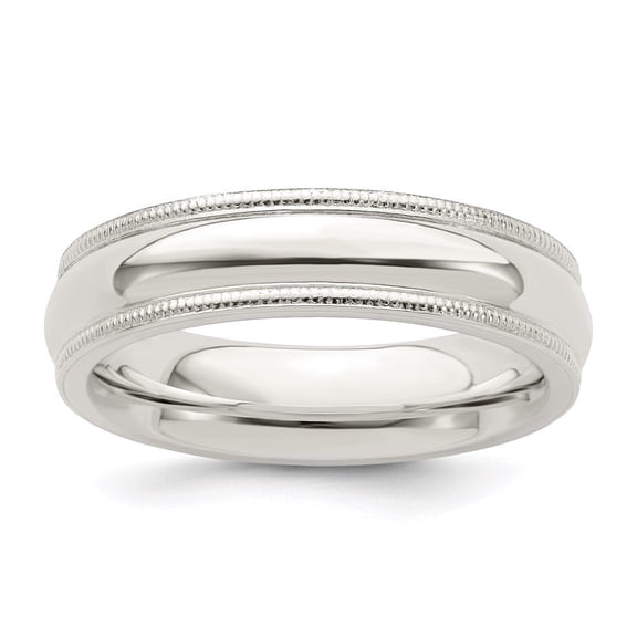 Auriga Fine Jewelry 925 Sterling Silver 5mm Milgrain Wedding Band Ring Size 7 for Women