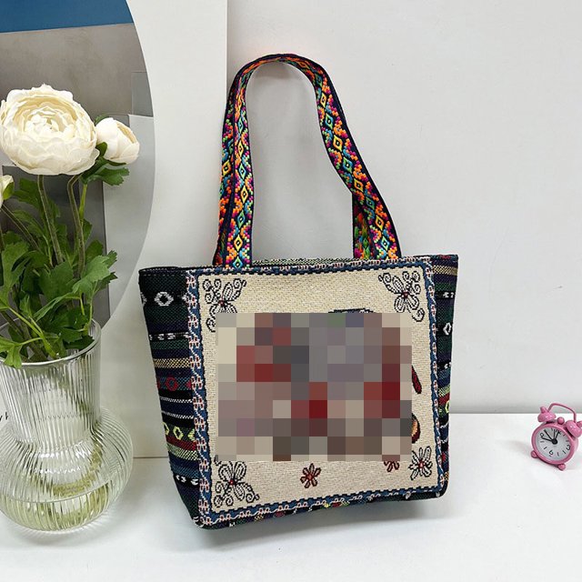 Bolso de hombro artístico pequeño y exquisito para estudiantes, bolso de lona sencillo para mujer, bolso de mano bordado, bolso de mujer
