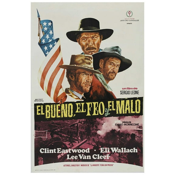 The Good The Bad and the Ugly - Clint Eastwood - Movie Poster - Spanish Version (8x12Inches)