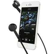 Headphones - In-Ear HD Stereo Noise Isolating Sweatproof Sport Earphones Earbuds Flat Wired Compatible Microphone and Remote with Apple/Android, Black