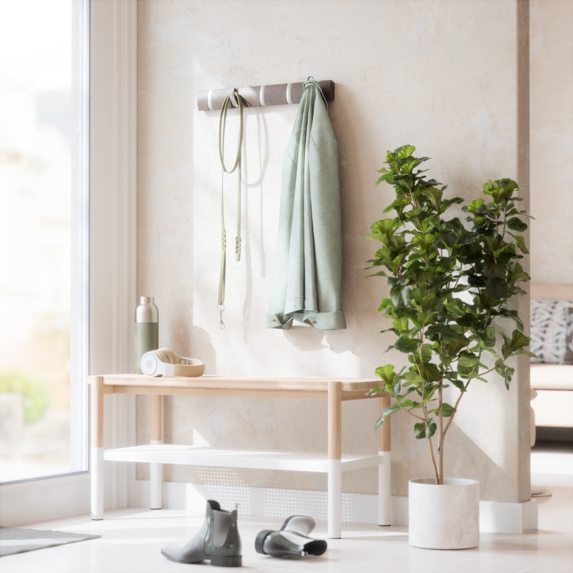Umbra Flip 5 Hook Wall Mounted Coat Rack Walmart