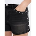 thumbnail image 4 of Madden NYC Women’s Studded Denim Shorts, Sizes 00-18, 4 of 5